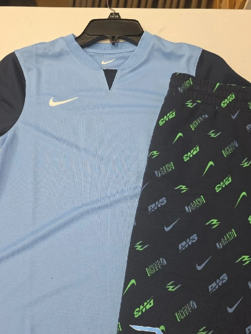 Nike Light Blue & Navy Boys' Athletic Tee and Shorts Set - Picture 3 of 5